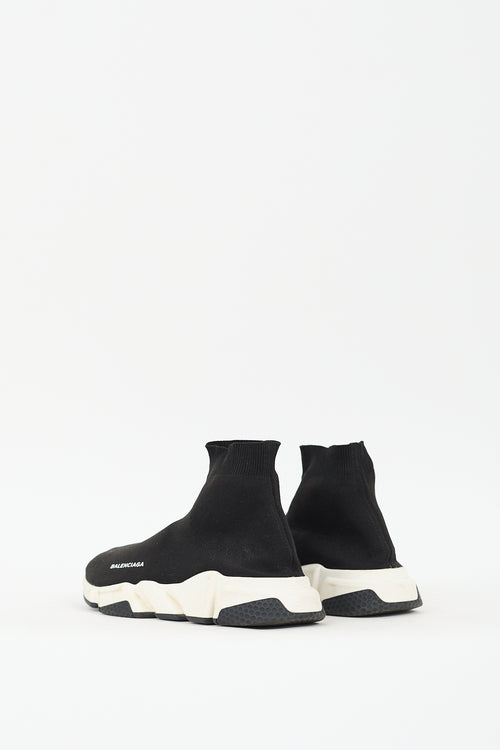 Balenciaga Black 
White Speed Knit Sneaker