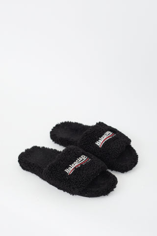 Balenciaga Black Furry Logo slide