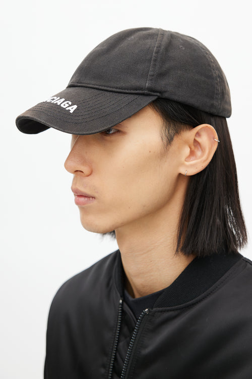 Balenciaga Black Brim Logo Hat