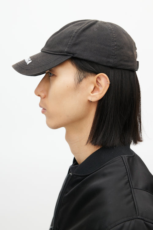 Balenciaga Black Brim Logo Hat