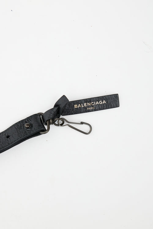 Balenciaga Black 
White Logo Bag Strap