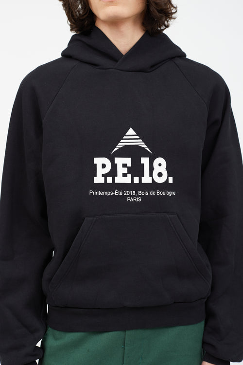 Balenciaga Black 
White PE 18 Logo Hoodie