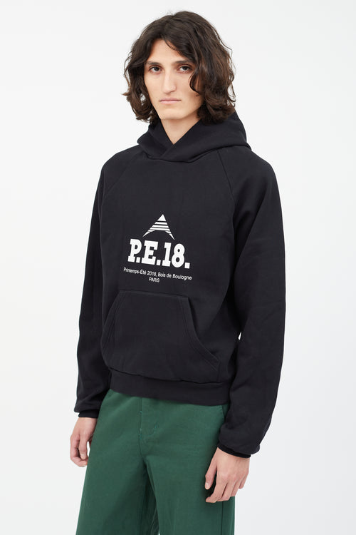 Balenciaga Black 
White PE 18 Logo Hoodie