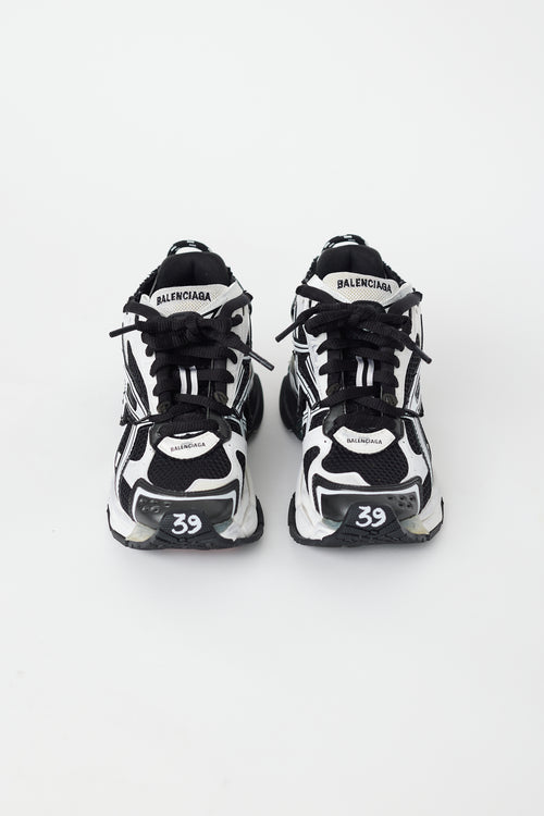 Balenciaga Black 
White Runner Sneaker