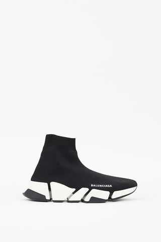 Balenciaga Black 
White Speed Knit Sneaker