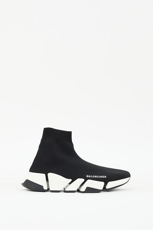 Balenciaga Black 
White Speed Knit Sneaker