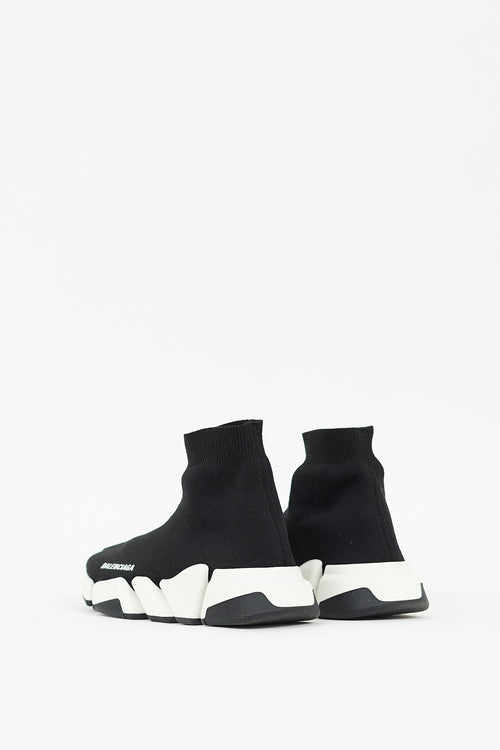 Balenciaga Black 
White Speed Knit Sneaker