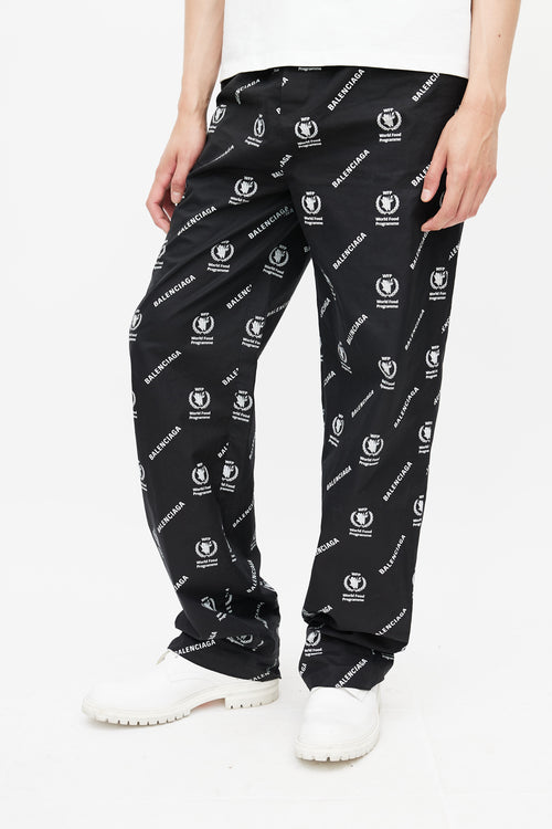 Balenciaga Black 
White World Food Programme Trouser