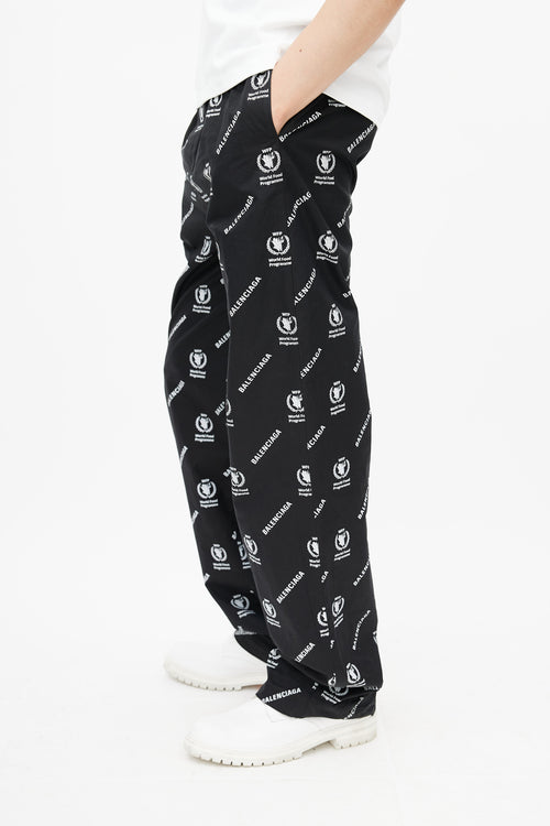 Balenciaga Black 
White World Food Programme Trouser