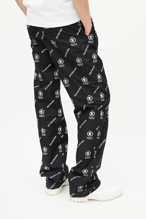 Balenciaga Black 
White World Food Programme Trouser