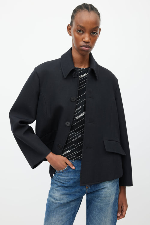 Balenciaga Black Wool Boxy Jacket