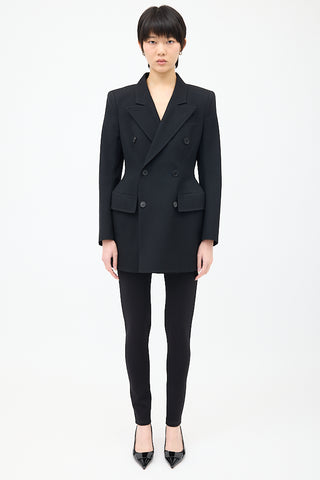 Balenciaga Black Wool Hourglass Double Breasted Blazer