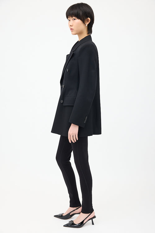 Balenciaga Black Wool Hourglass Double Breasted Blazer