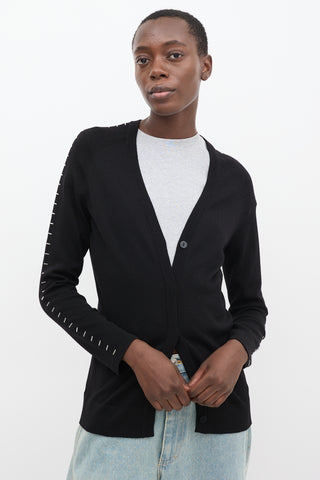 Balenciaga Black Wool Stapled Cardigan