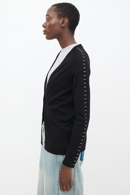 Balenciaga Black Wool Stapled Cardigan