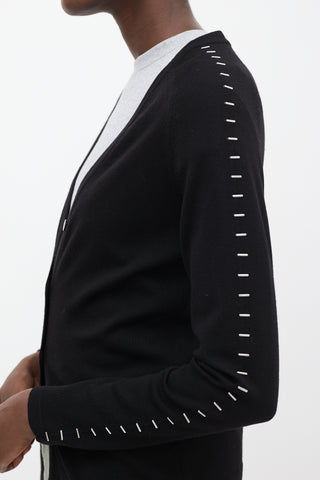 Balenciaga Black Wool Stapled Cardigan