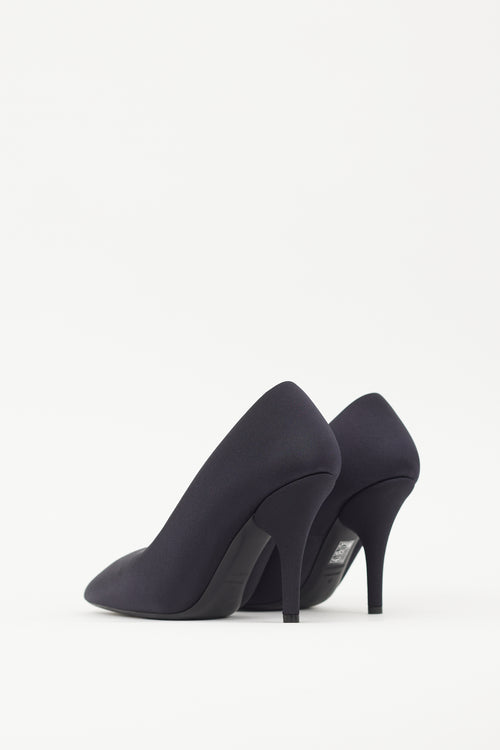 Balenciaga Black XL Padded Satin Heel