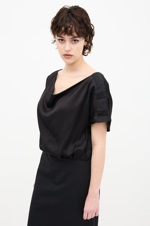 Balenciaga 2011 Black Cowl Front Surplice Back Dress