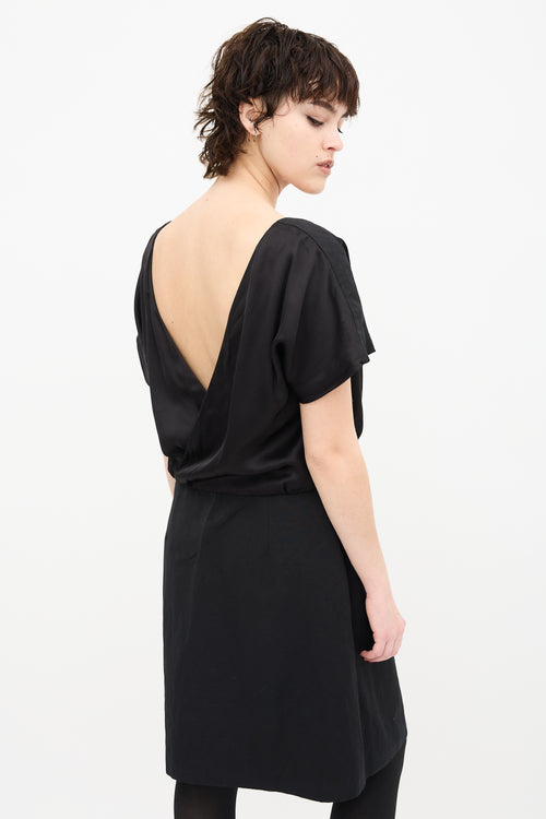 Balenciaga 2011 Black Cowl Front Surplice Back Dress