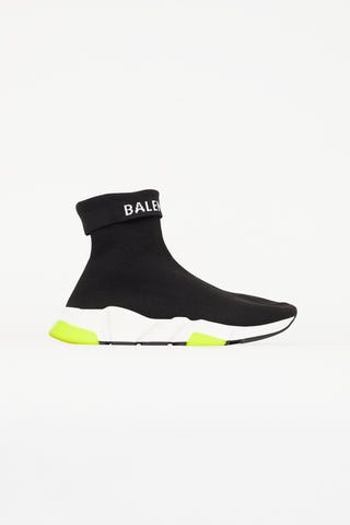 Balenciaga Black Fold Over Speed Sneaker