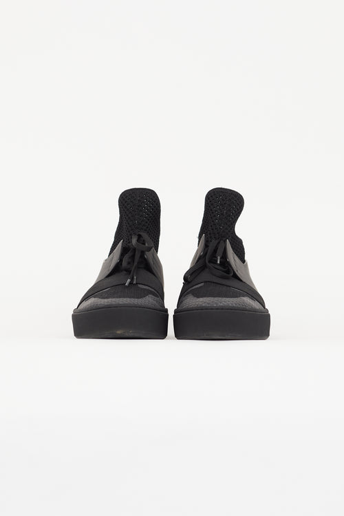 Balenciaga Black Knit Elastic High Top Sneaker