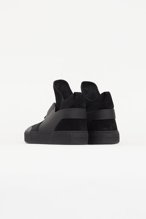 Balenciaga Black Knit Elastic High Top Sneaker