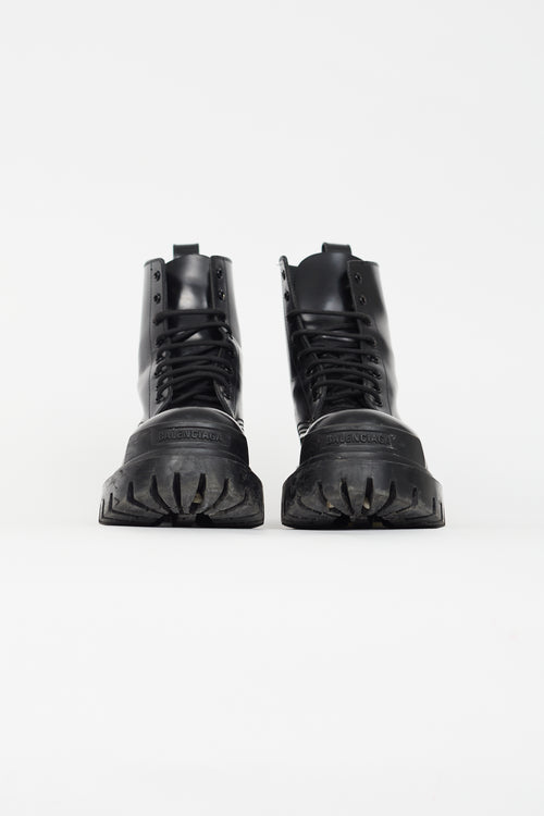 Balenciaga Black Lug Sole Combat Boot