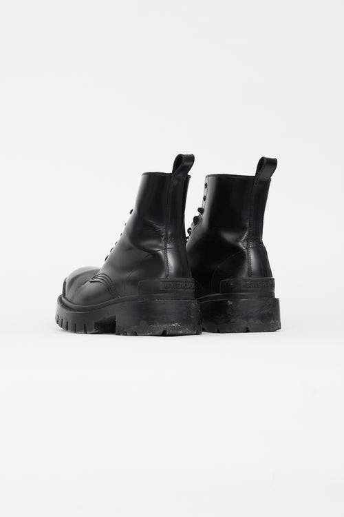 Balenciaga Black Lug Sole Combat Boot