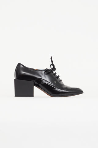 Balenciaga Black Leather Heeled Loafer