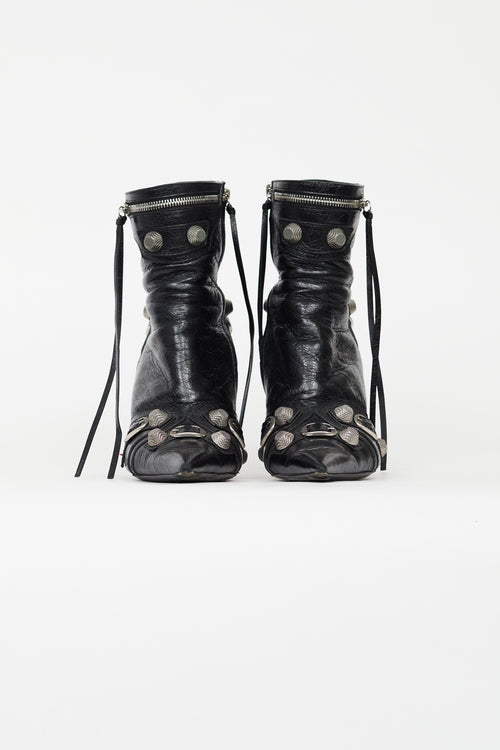 Balenciaga Black Leather Le Cagole Ankle Boot