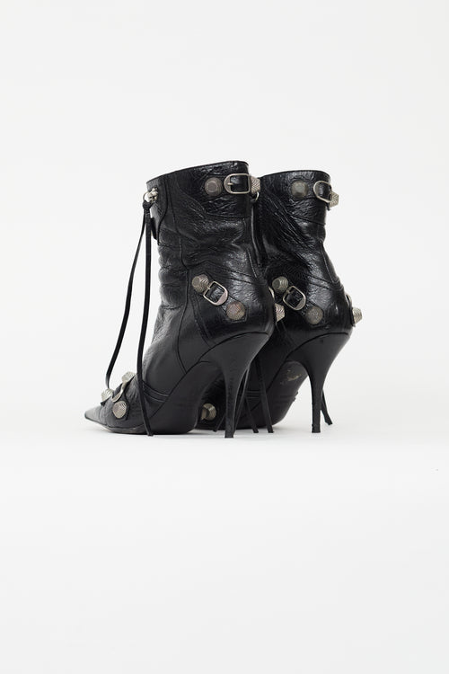 Balenciaga Black Leather Le Cagole Ankle Boot