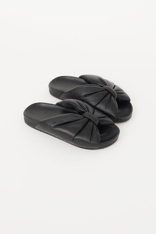 Balenciaga Black Puffy Knotted Slide