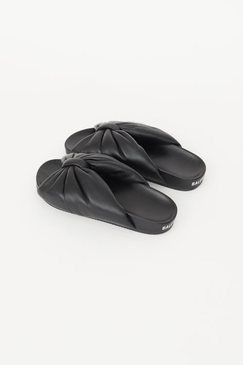 Balenciaga Black Puffy Knotted Slide