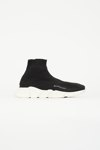 Balenciaga Black 
White Speed Knit Sneaker