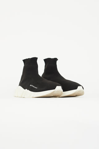 Balenciaga Black 
White Speed Knit Sneaker