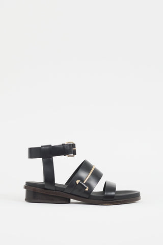 Balenciaga Black Metal Bar Gladiator Sandal