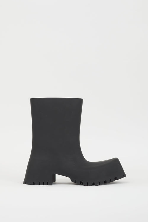 Balenciaga Black Rubber Trooper Boot