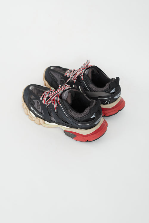 Balenciaga Black 
Red Chunky Track Sneaker