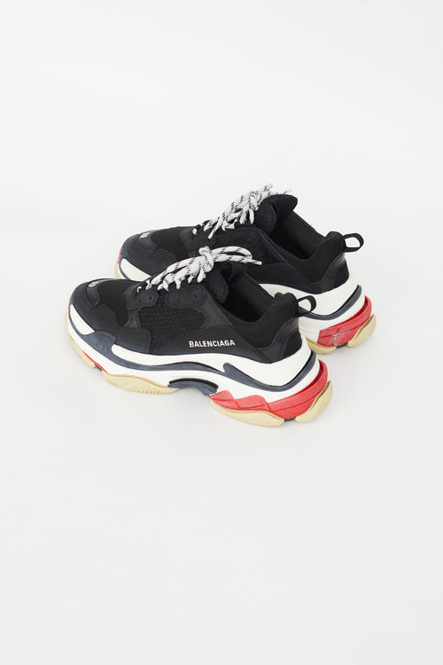 Balenciaga Black 
Red Triple S Sneaker