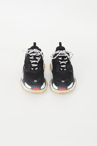 Balenciaga Black 
Red Triple S Sneaker