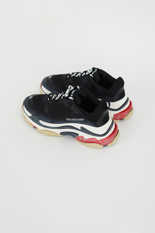 Balenciaga Black 
White Triple S Sneaker