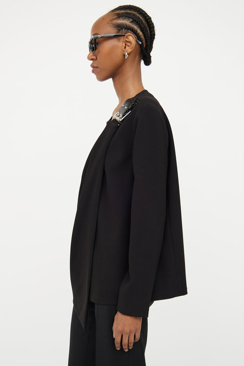 Balenciaga Black Belted Wrap Top