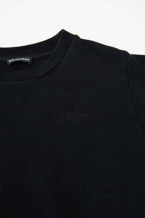 Balenciaga Black Embroidered Logo Sweater