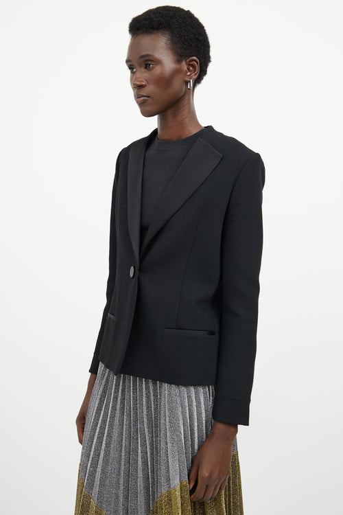 Balenciaga Black Collarless Long Sleeve Blazer