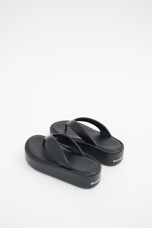 Balenciaga Black Platform Thong Sandals