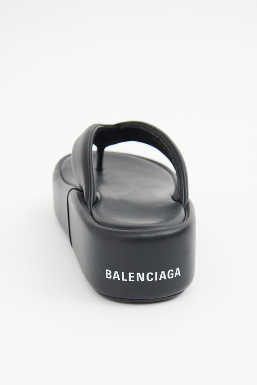 Balenciaga Black Platform Thong Sandals