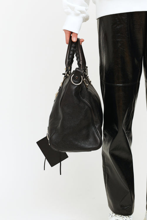 Balenciaga Black Metallic Edge City Bag