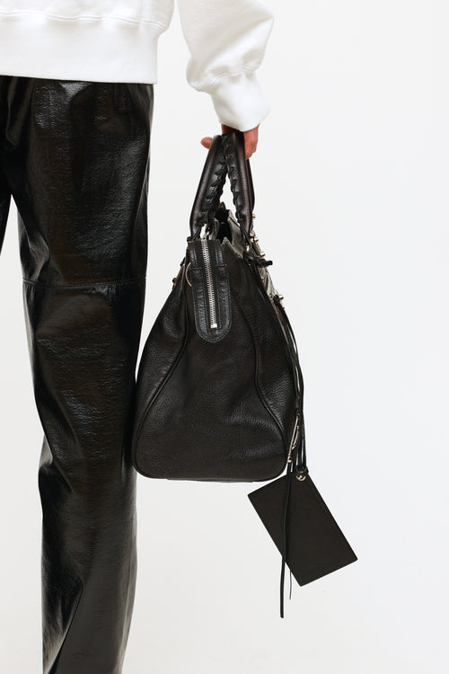 Balenciaga Black Metallic Edge City Bag