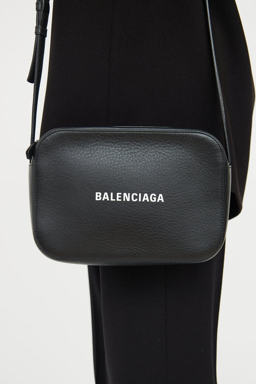 Balenciaga Black Logo Camera Bag