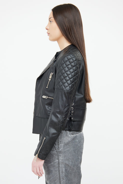 Balenciaga Black Leather Moto Jacket